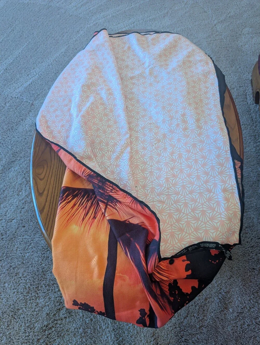 Whitley Willows Sunset Palm Orange Microfiber Beach Towel 35x70